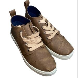 Toms ankle boots toffee‎ microsuede youth 5 unisex NEW
